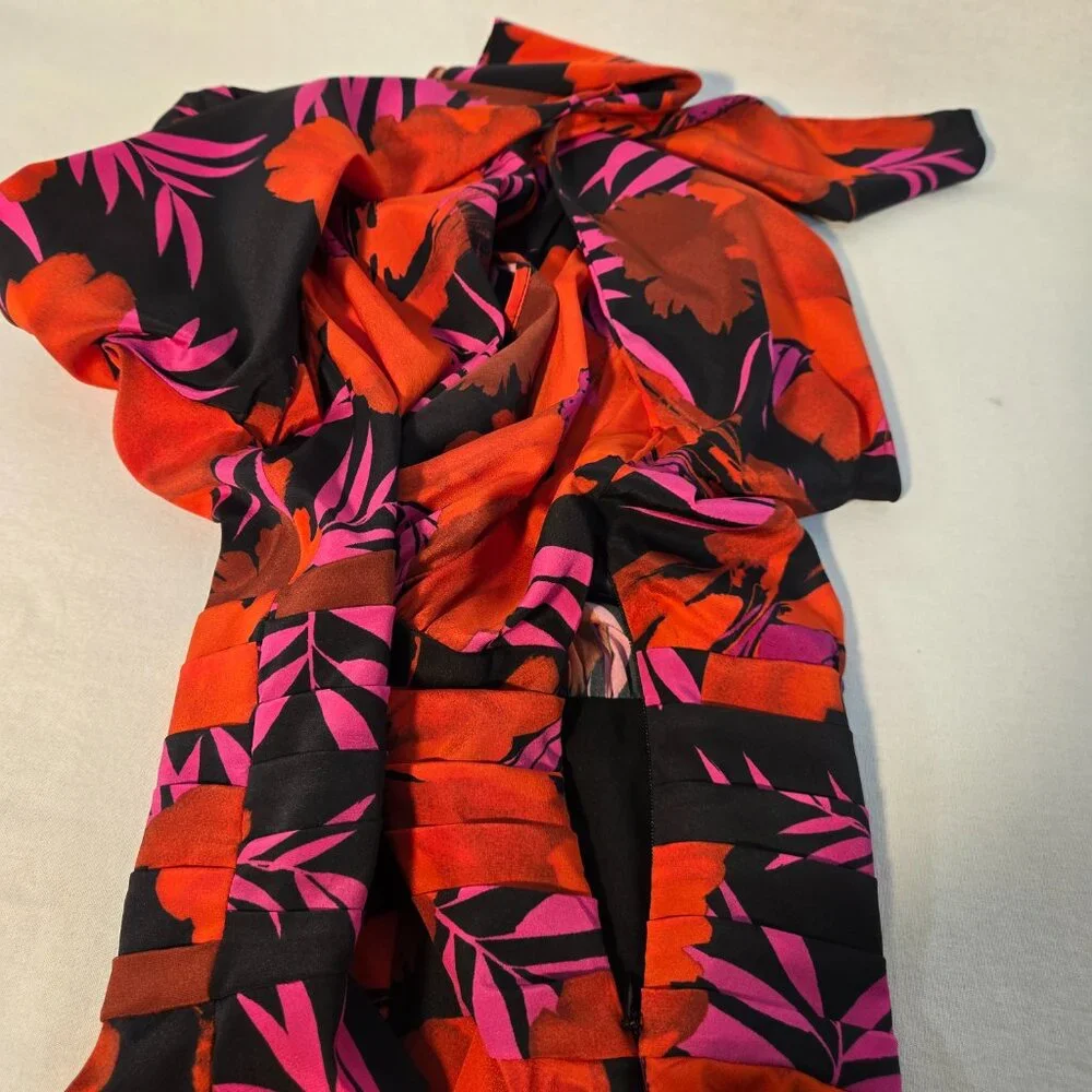 VERONICA BEARD Old Money Y2K Pevero Red Floral Stretch Silk Babydoll Top Size 2. - Picture 8 of 17